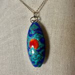 Vintage cloisonné enamel pendant on original 12K gold Photo 2