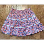 J.Crew red floral smocked waist lace tiered skirt size large Red Photo 9