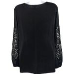 EXPRESS  Black V-Neck L/S Top Lace Sleeve Insets NWOT Size‎ Small Photo 6
