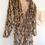 Retrofête Retrofete | Eleanor Velvet Snake-Print Cocktail Dress | Gold Snake | Sz XS Photo 2