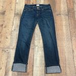 Hudson Jeans 26 Crop Ginny Straight Cuffed Dark Wash Mid Rise Stretch Denim Photo 1