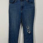 Levi's 724 High Rise Straight Crop Jeans Women 29 Blue Stretch Distressed Casual Photo 0