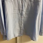 Eileen Fisher  button front shirt baby blue Irish linen Large Photo 3