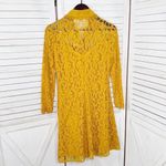 Nanette Lepore  Lace Fit Flare Shirt Dress Dark Yellow 6 Photo 8