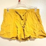 SO Women’s Medium  Mustard Yellow Ruffle Shorts High Rise Fabric Belt Tie Summer Photo 0