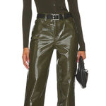Pistola  Cassie Olive Faux Leather High-Rise Straight-Leg Pants Photo 0
