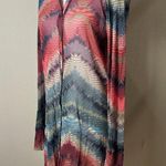 WESTON WEAR Sheer Patterned Button Up Shirt Dress Tunic Size Large Photo 2