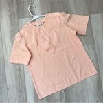 Cottagecore Embroidered Top rose bib womens Pink small vintage peasant romantic Photo 0