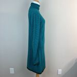 Title Nine Sweater Dress Small Teal Synergy Striped Mockneck Long Sleeve Stretch Photo 5