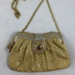 10x6 Shimmery Gold glitter gold drop chain clutch Photo 1