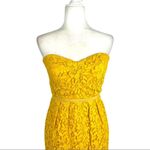 Jenny Yoo  Collection “Hudson” Yellow lace strapless Cocktail Floral Dress Size 6 Photo 2