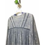 En Crême En Creme Top Womens Small Boho Crochet Insert Floral Blue Tassel Tie Top Blouse Photo 5