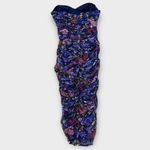 Amanda Uprichard Floral Strapless Mesh Body-Con Cocktail Dress Size Medium Photo 5
