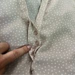 Alice Blue Simona Henley Sleeveless Cream White Polka Dot Blouse Size L Photo 3