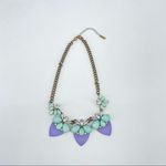 BaubleBar  Aqua‎ trio rhinestone statement necklace antiqued chain Photo 8