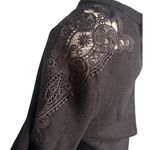 Antonio Melani  Cardigan Women’s Sweater Small Black Long Sleeve Lace Wool Nylon Photo 2
