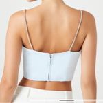 Forever 21 NWT Satin Rhinestone Spaghetti Strap Cropped Cami Light Blue Size L Photo 2