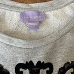 Laura Scott Sweatshirt Size 2X Gray and black Long sleeve sweatshirt Black sequins and designs on the front. Photo 4