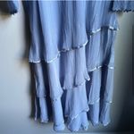 Komarov Ombre Dress with Scoop Beaded Neckline and Sheer Shoulders Tiered Large Blue Photo 3