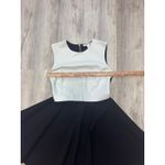 Diane Von Furstenberg  Dress Size 6 Black White Jeannie‎ Two Leather Fabric Photo 6