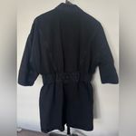 ZARA  Black Denim Short Sleeve Romper Jumpsuit Snap Button Up Sie M Photo 7