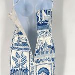Maggy London NWT  Blue White Toile Print Beaded Dress Size 10 Asian Theme Photo 7