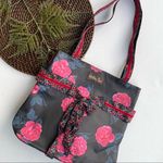 Matilda Jane  Heartstrings Tote Black Pink Floral Purse Photo 1