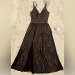 Dress the Population NEW Danae Lace Sleeveless V neck black nude Gown Sz S Photo 3