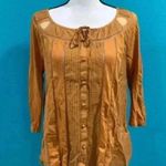 Deletta Anthropologie  dark mustard orange blouse in size small Photo 0