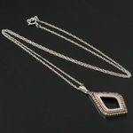 STERLING SILVER 925 AND 10K ROSE GOLD GENUINE DIAMOND NECKLACE Photo 2