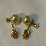 Christian Dior DIOR TRIBALES EARRINGS Gold-Finish Metal with White Resin Pearls Lacquer Photo 4