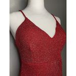 Windsor  USA Red Spaghetti Strap Tank Bodycon Shimmer Mini Cocktail Dress Large Photo 2