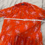 Vince Camuto  Orange Floral Tiered Mini‎ Dress Size Large Photo 4