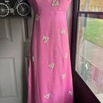 Vintage handmade 50/60s pink beaded cap sleeve formal maxi dress, size small Photo 0