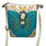 COWGIRL TRENDY teal leather crossbody bag Photo 0
