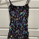 Free People Black Floral Tiered Skirt Mini Y2K Dress Photo 7