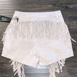 BLANK NYC NWT Leather Suede Fringe High-Rise Shorts Photo 3