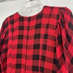 Vintage Phool Buffalo Plaid Maxi Shirt Dress Button Front Puff Sleeves Red Sz M Size M Photo 10