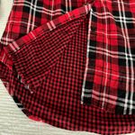 Forever 21  red and black plaid button cotton shirt ruffle S Photo 6