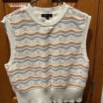 Frye  Salt Breeze Combo Sweater Vest Crocheted Stitch Size Large Photo 1