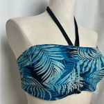 Women’s Tropical Blue Halter Bikini Top with tie around neck NWT Medium Photo 1