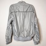 VINTAGE Holloway Finishline Silver Gray Bomber Windbreaker Jacket Size L Photo 3