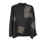 Grade & Gather Geo Satin Shirt Women S Black Oversize Normcore Boho Whimsygoth Photo 7