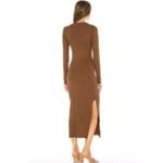 Bardot  x Revolve Collar Ribbed‎ Jersey Knit Dress in Chocolate Brown Size Small Photo 2