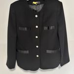 Kasper Formal Black Jacket 18 Tailored Classic Silver Metallic Buttons Classic Photo 3