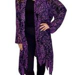 VINTAGE ROSE Velvet Beaded Goddess Kimono Burnout Pointed Flare Cut Hem OS Purple Size undefined Photo 0