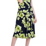 Robbie Bee NWT Petite Side-Ring Dress, Navy Lime Size M New w/Tag Retail $69 Photo 1