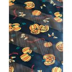 Halloween Pumpkin and Bat Scarf | Lightweight Satin Scarf | Jack O' Lantern Prin Orange Photo 1