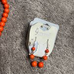 Orange Beaded Necklace & Earring Set Photo 7