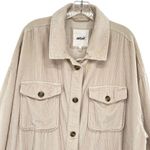 Aerie Corduroy Shacket Cream Oversized Shirt Jacket Photo 2